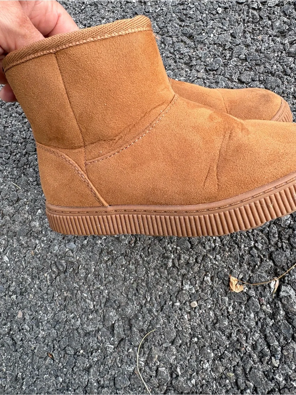 Cat & Jack Kids Tan Suede-Look zipper Boots